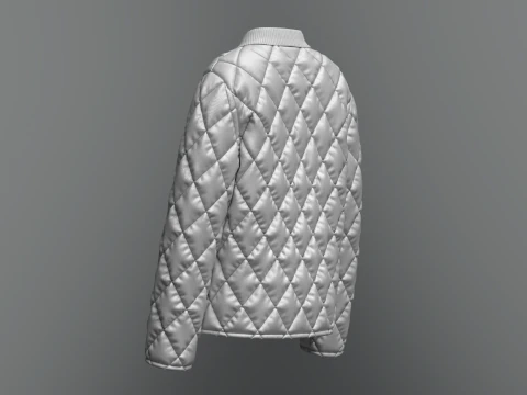 Female Quilted Jacket 3D Model