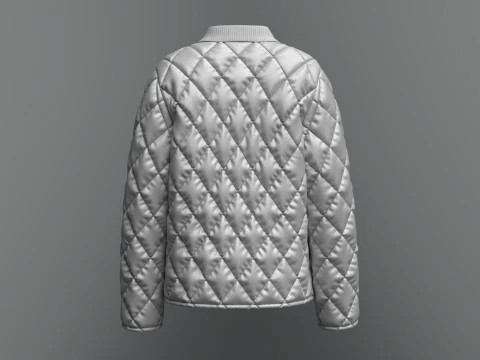 Female Quilted Jacket 3D Model
