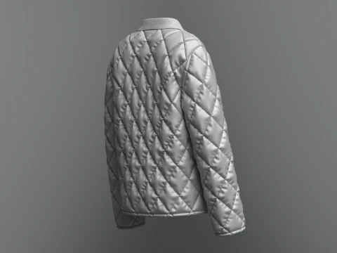 Female Quilted Jacket 3D Model