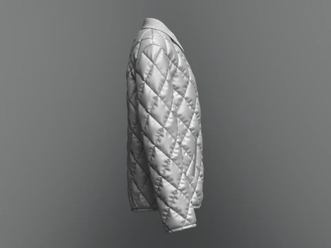 Female Quilted Jacket 3D Model