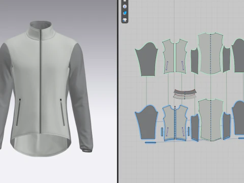 Male cycling jacket 3D Model