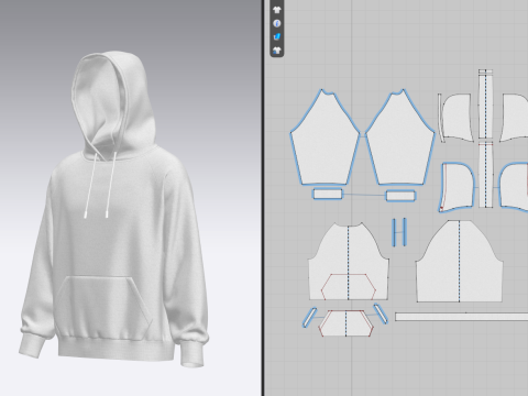 Male Oversized Hoodie Model 3D