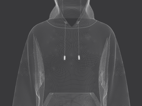 Male Oversized Hoodie Model 3D