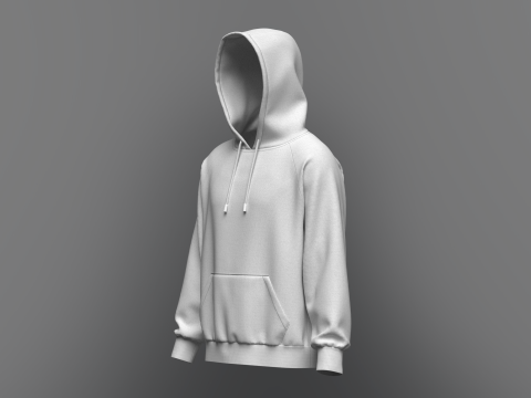 Male Oversized Hoodie Model 3D