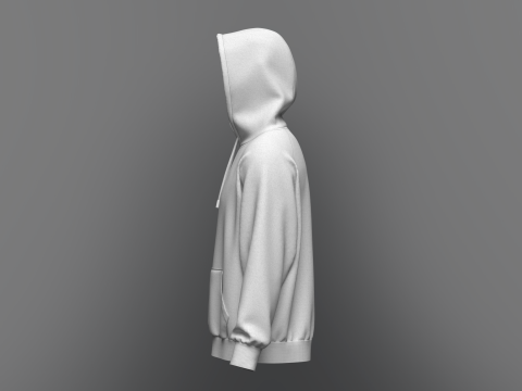 Male Oversized Hoodie Model 3D