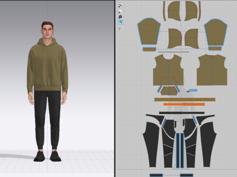 Male Hoodie Outfit 3D Model