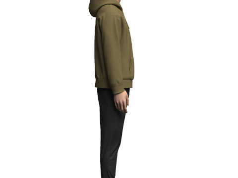 Male Hoodie Outfit 3D Model