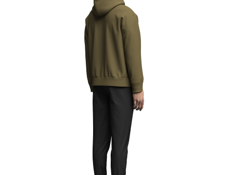 Male Hoodie Outfit 3D Model