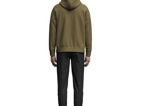 Male Hoodie Outfit 3D Model
