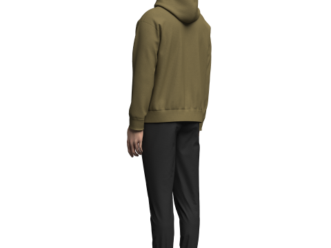 Male Hoodie Outfit 3D Model
