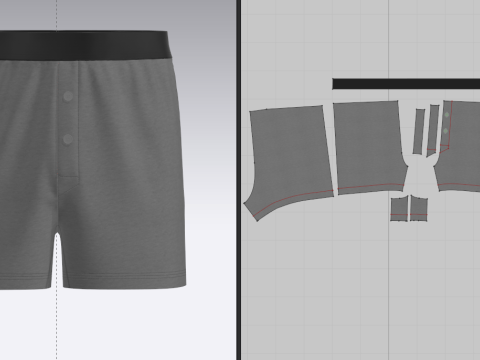 Male Boxer Shorts Modelo 3D