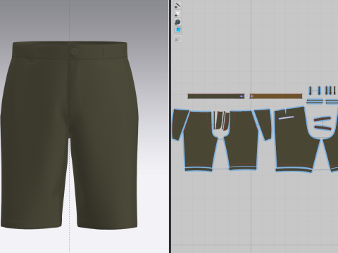 男平角短裤 3D 模型