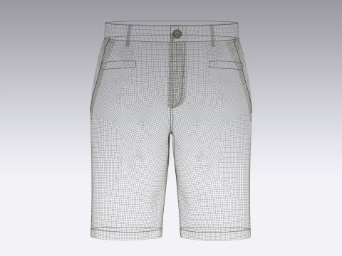 男平角短裤 3D 模型