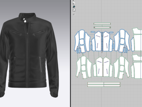 Male Biker Jacket 3D Model