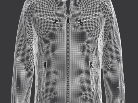 Male Biker Jacket 3D Model