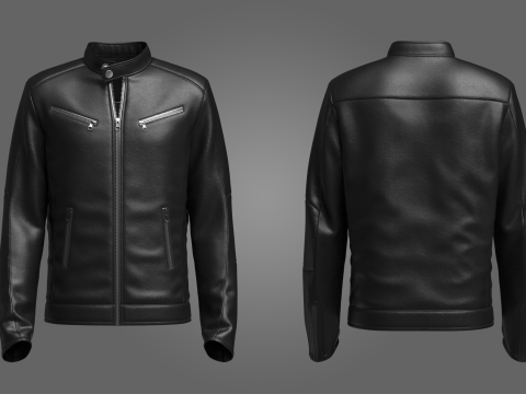 Male Biker Jacket 3D Model