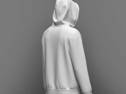 Male front Zip Hoodie 3Dモデル