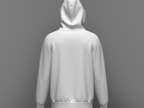 Male front Zip Hoodie 3Dモデル