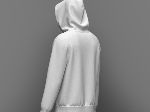 Male front Zip Hoodie 3Dモデル