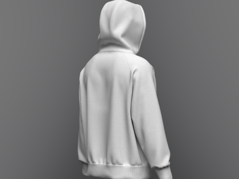Male Oversized Zip Hoodie 3D Модель
