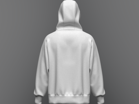 Male Oversized Zip Hoodie 3D Модель