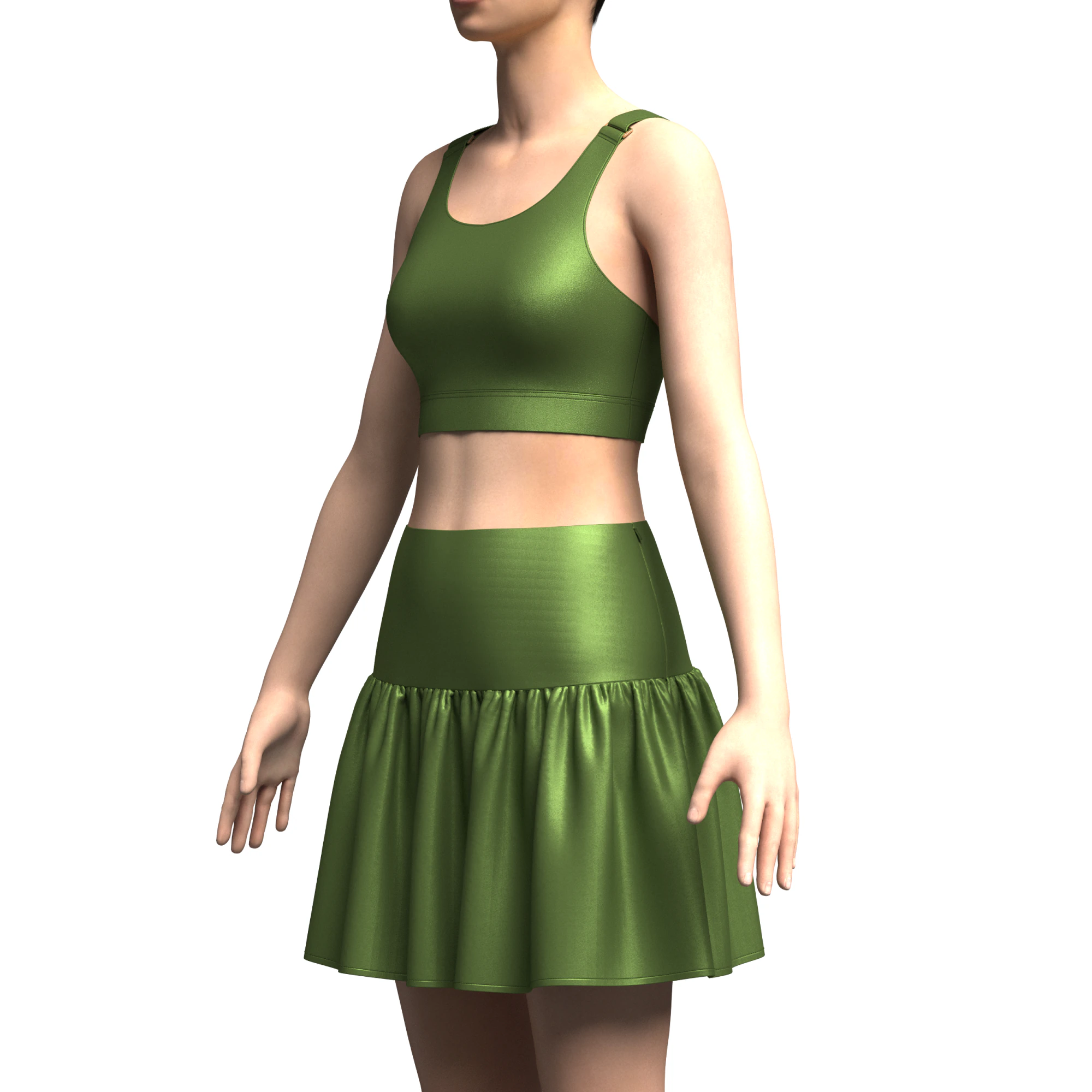 Top And Skirt 3D Model .c4d .max .obj .3ds .fbx .stl .blend