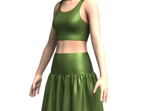 Top And Skirt 3Dモデル