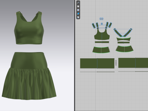 Top And Skirt Modelo 3D