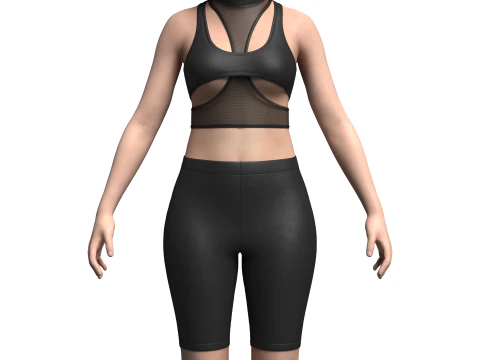 トップスとレギンス 3Dモデル