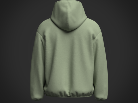 Men Half Zip Oversized Jacket 3D Model