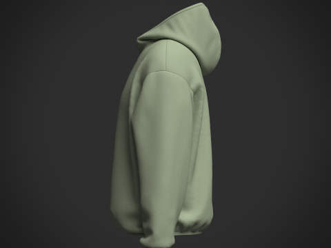 Men Half Zip Oversized Jacket 3D Model