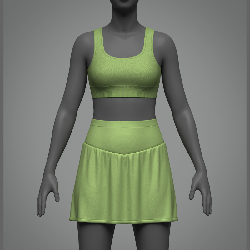 Top And Skirt Modelo 3D .c4d .max .obj .3ds .fbx .stl .blend