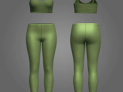 トップスとレギンス 3Dモデル