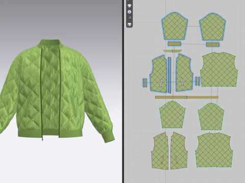 Female puffer Jacket 3D Model