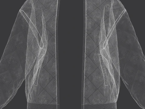 Female puffer Jacket 3D Model