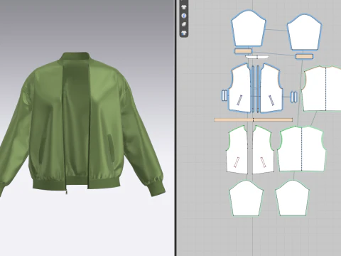 Female Bomber Jacket 3D Model