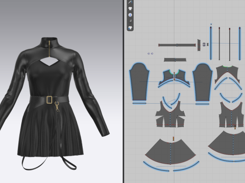 Female Casual Outfit Modello 3D