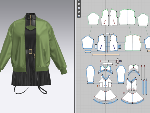 Female Dress And Jacket Outfit Modello 3D