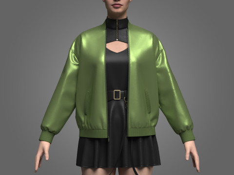 Female Dress And Jacket Outfit Modello 3D
