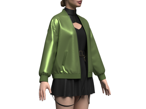 Female Dress And Jacket Outfit Modello 3D