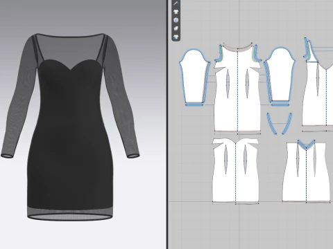 Female Mesh Dress 3D Model