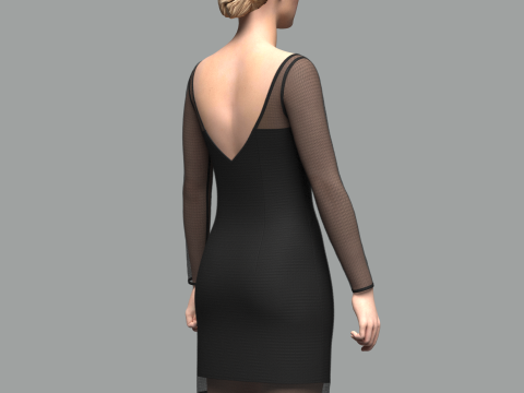 Female Mesh Dress Model 3D