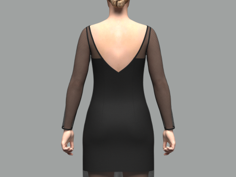 Female Mesh Dress Model 3D