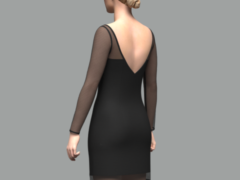 Female Mesh Dress Model 3D