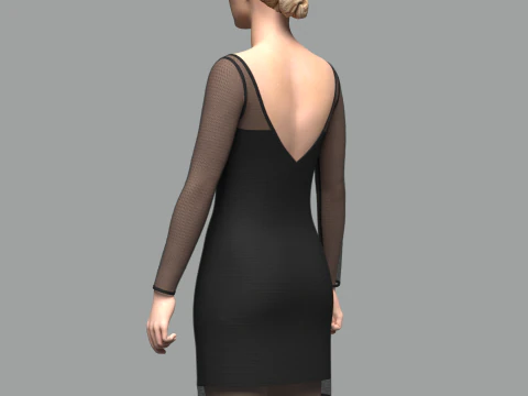Female Mesh Dress 3D Model