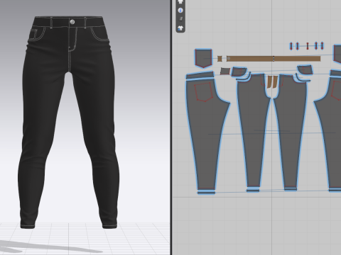 Women Jeans Model 3D
