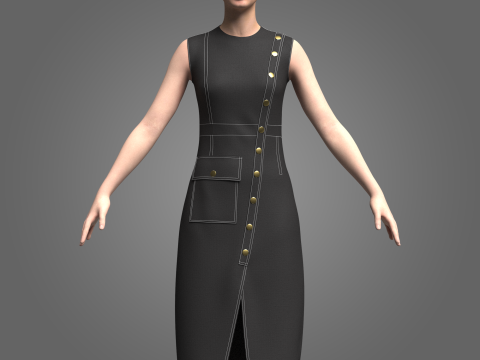 Female Denimsuit 3Dモデル