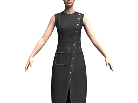 Female Denimsuit 3D Model
