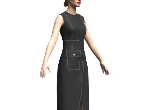 Female Denimsuit 3D Model