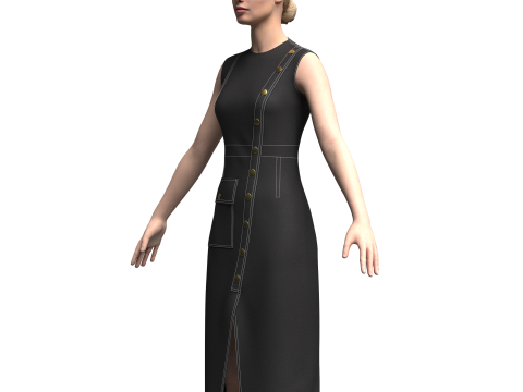 Female Denimsuit 3D Модель